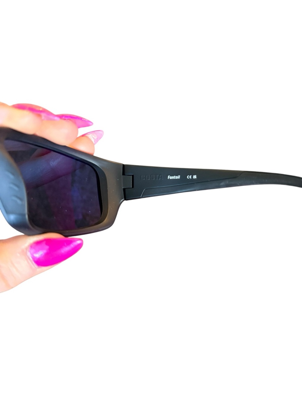 Costa Del Mar Fantail Polarized Sunglasses Matte Black Gray 580P New - Picture 8 of 14